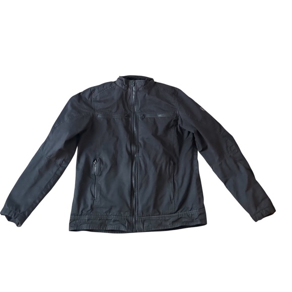 Kuhl Kafe Racer Black Waxed Jacket Mens Small - Picture 2 of 9
